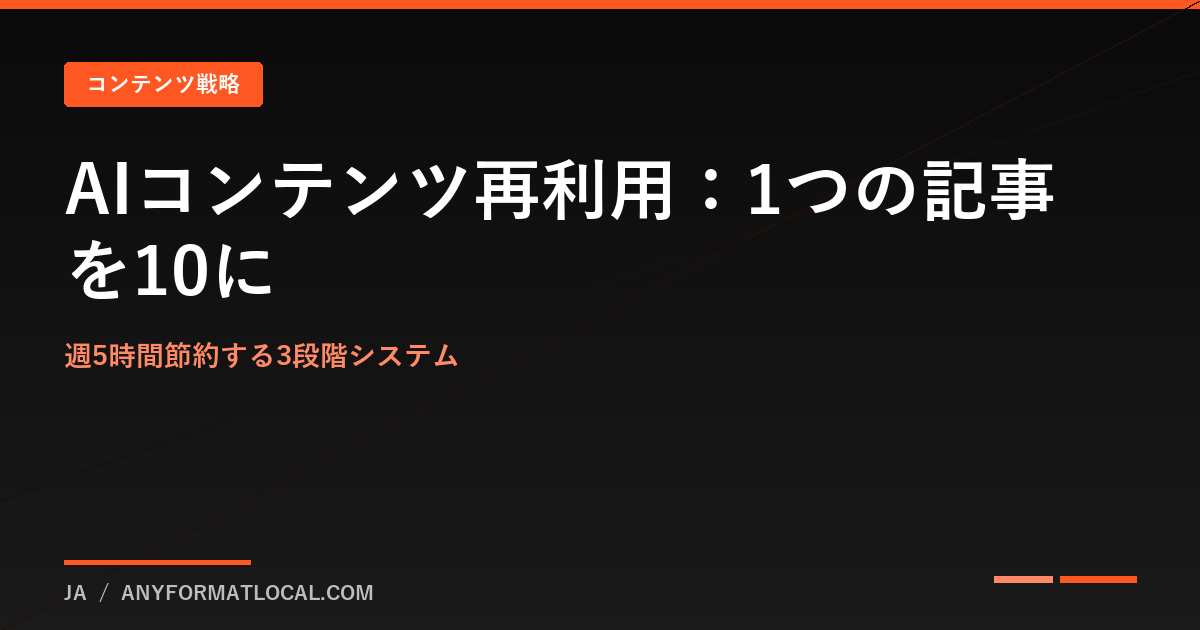 エーアイコンテンツ再活用:1記事を10素材に