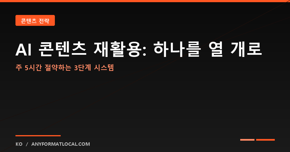 인공지능 콘텐츠 재활용: 하나의 글을 열 개로 변환하기