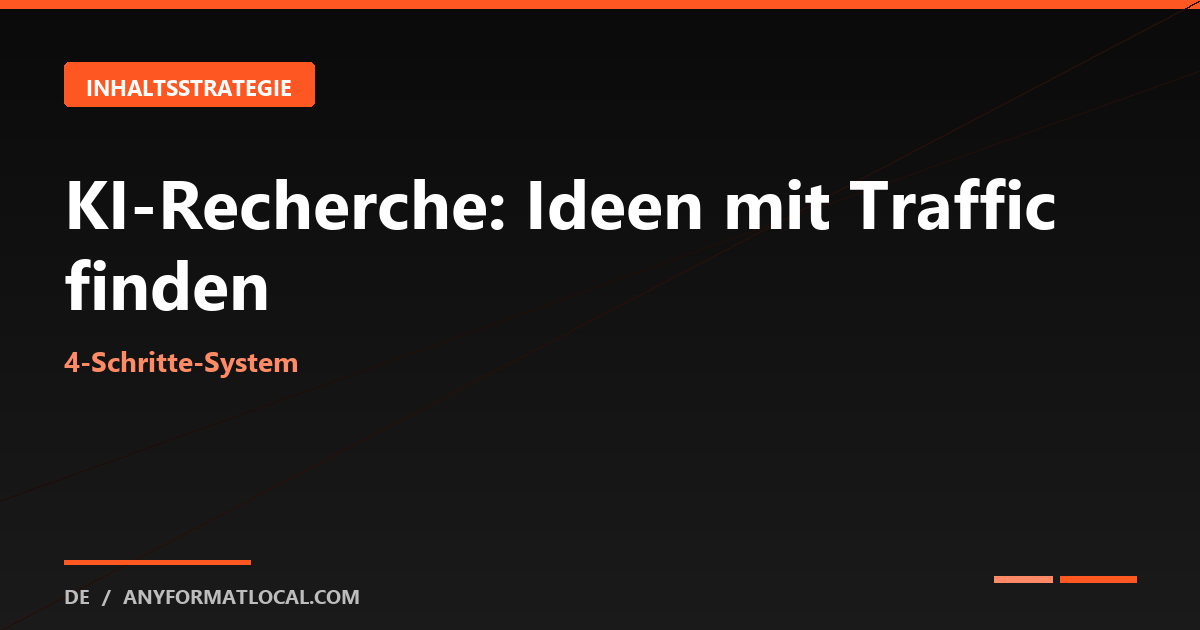 KI-Inhaltsforschung: Themen mit echtem Verkehr finden