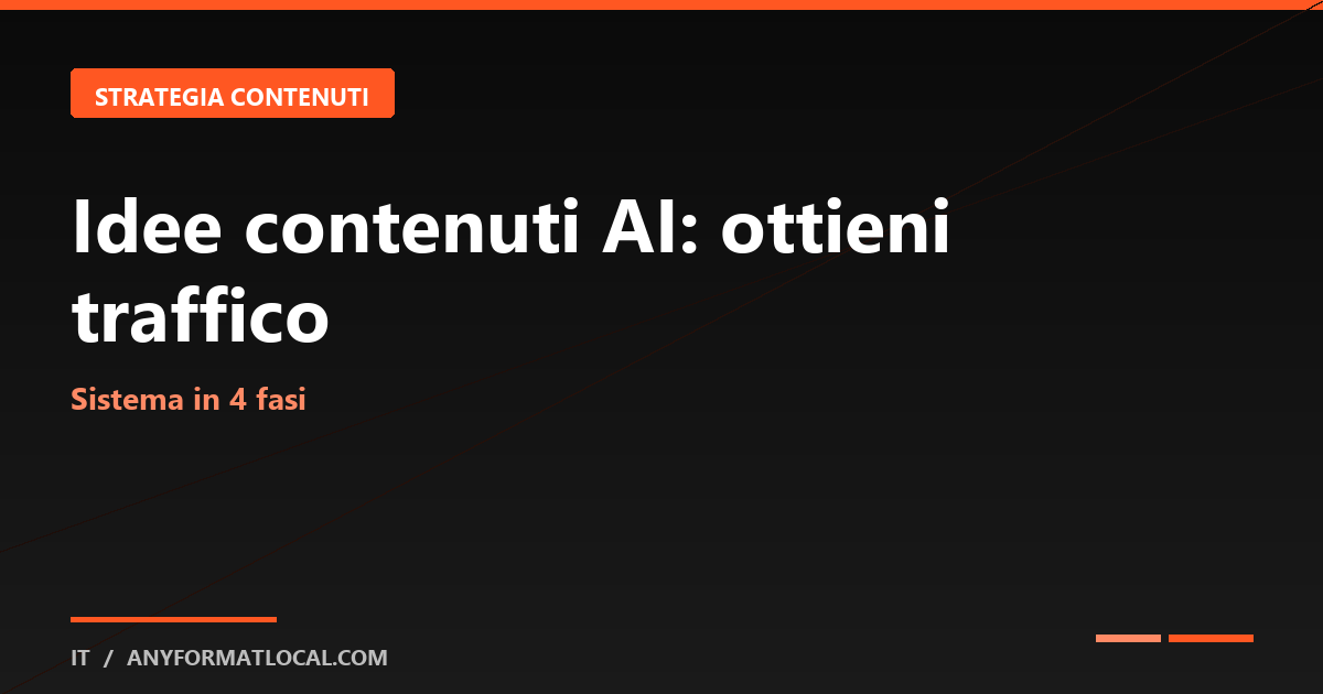 Idee contenuti AI: ottieni traffico