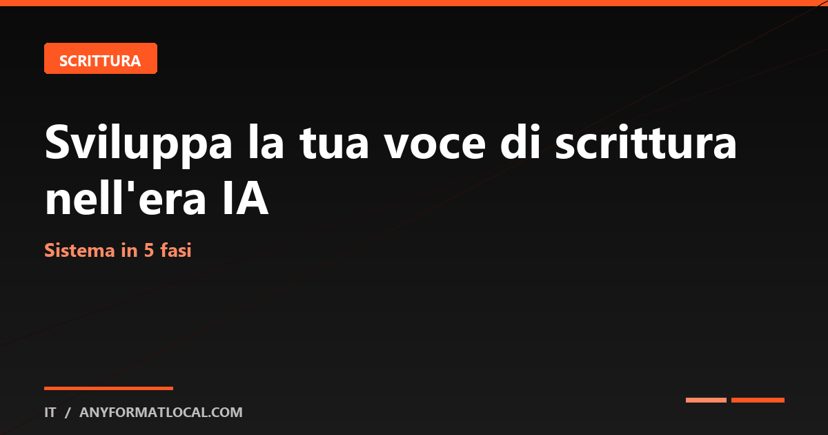 Sviluppa la tua voce di scrittura nell'era dell'IA